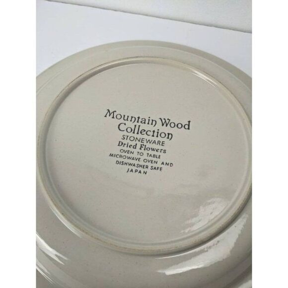 Mountain wood Collection Stoneware Dried Flowers Chop plate serving platter - Picture 3 of 7
